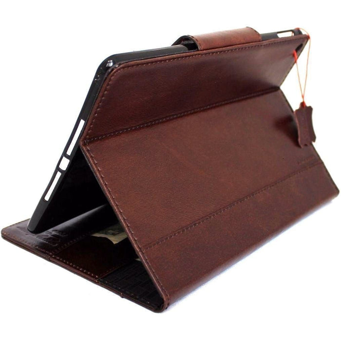 Genuine Leather iPad Pro Case: Slim Magnetic Brown Cover with Card Slots