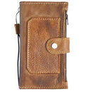 Genuine Leather iPhone Wallet Case: Credit Card Slots & Zipper