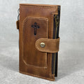 Genuine Leather iPhone Wallet Case: Credit Card Slots & Zipper