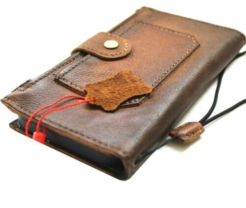 Genuine Leather iPhone Wallet Case: Credit Card Slots & Zipper