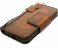 Genuine Leather iPhone Wallet Case: Magnetic Book Cover, Card Slots