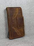 Genuine Leather iPhone Wallet Case: Magnetic Book Cover, Card Slots