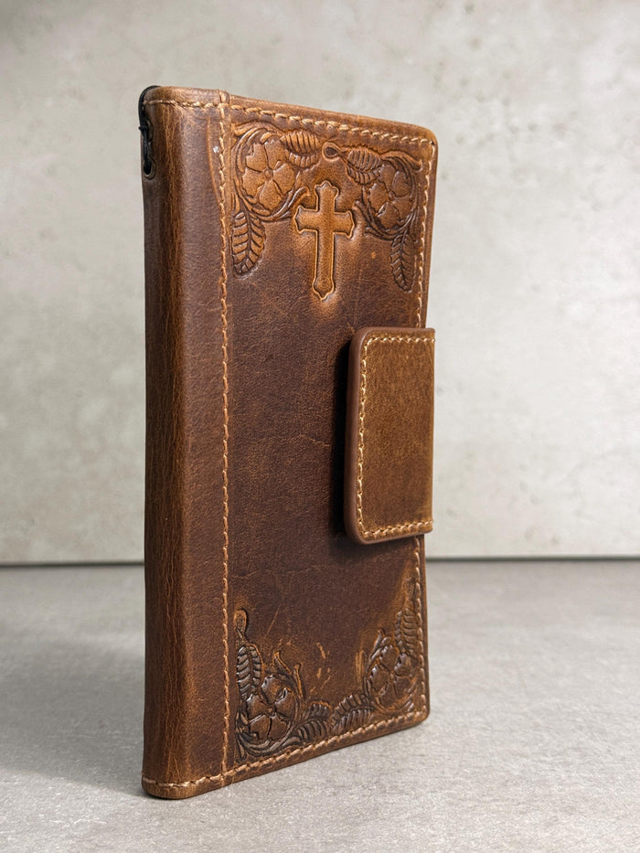 Genuine Leather iPhone Wallet Case: Magnetic Book Cover, Card Slots