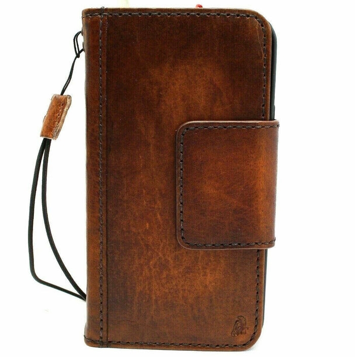 Genuine Leather iPhone Wallet Case: Magnetic Book Cover, Card Slots