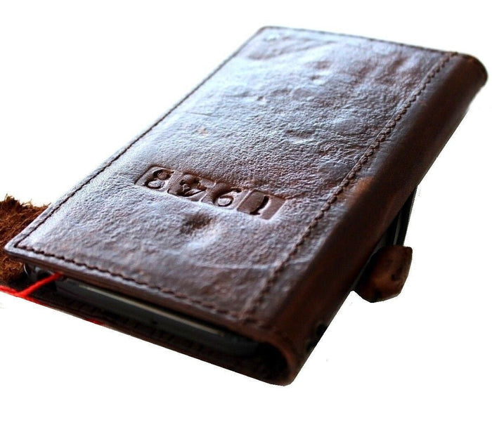 Genuine Leather iPhone Wallet Case: Personalized Year Stamp