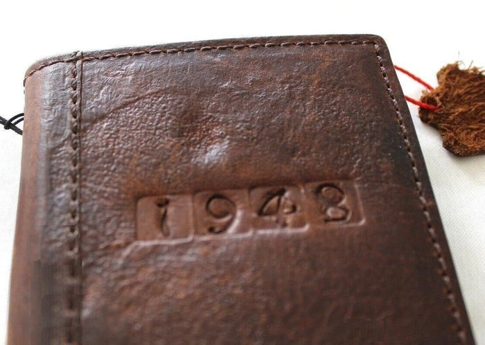 Genuine Leather iPhone Wallet Case: Personalized Year Stamp