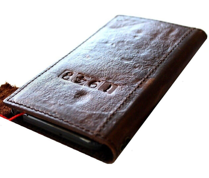 Genuine Leather iPhone Wallet Case: Personalized Year Stamp