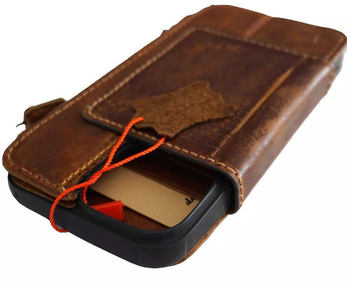 Genuine Leather iPhone Wallet Case: Removable Book Design