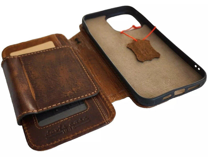 Genuine Leather iPhone Wallet Case: Removable Book Design