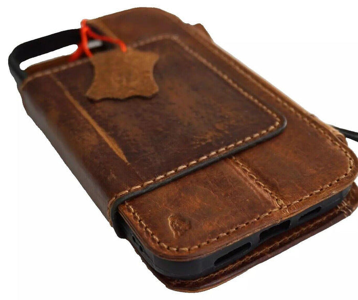 Genuine Leather iPhone Wallet Case: Removable Book Design