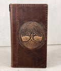 Genuine Leather iPhone Wallet Case: Tree Of Life Embossed Cover