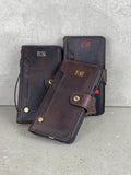 Genuine Leather iPhone Wallet Case: Vintage Book Style, Credit Card Slots