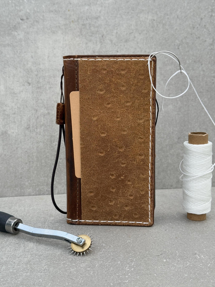 Genuine Leather iPhone Wallet Case: Vintage Book Style, Credit Card Slots
