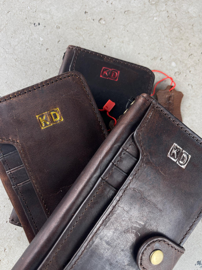 Genuine Leather iPhone Wallet Case: Vintage Book Style, Credit Card Slots