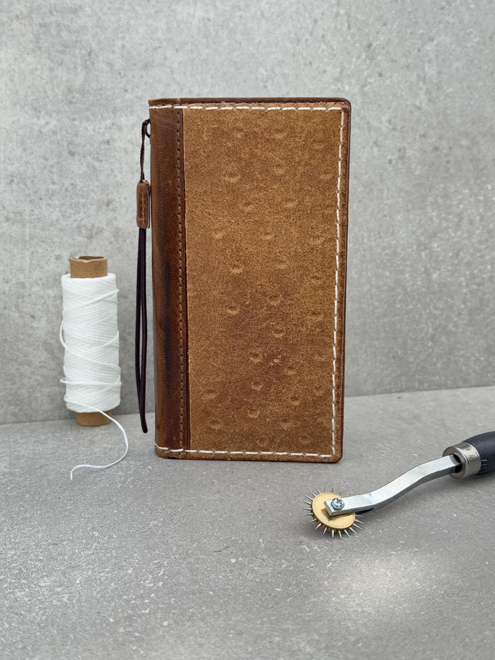 Genuine Leather iPhone Wallet Case: Vintage Book Style, Credit Card Slots