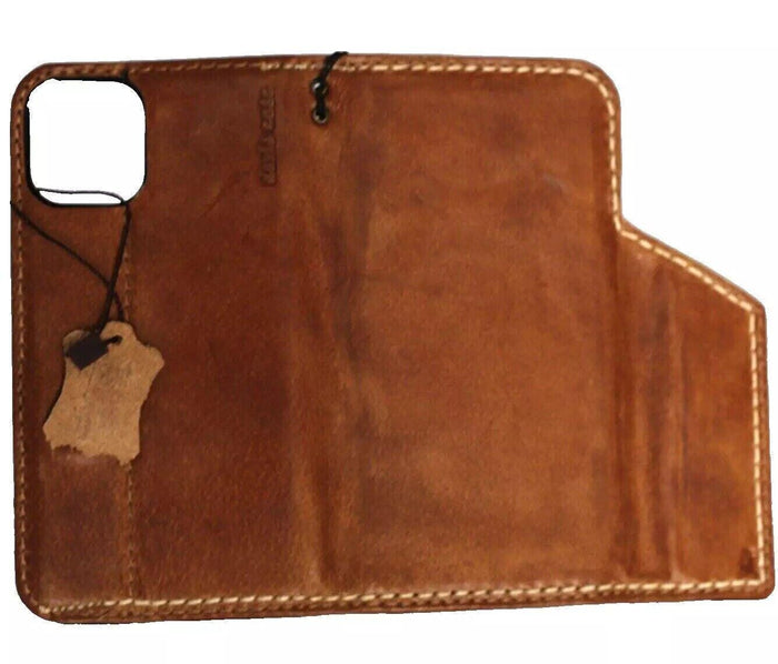 Genuine Leather iPhone Wallet Case: Vintage Book Style