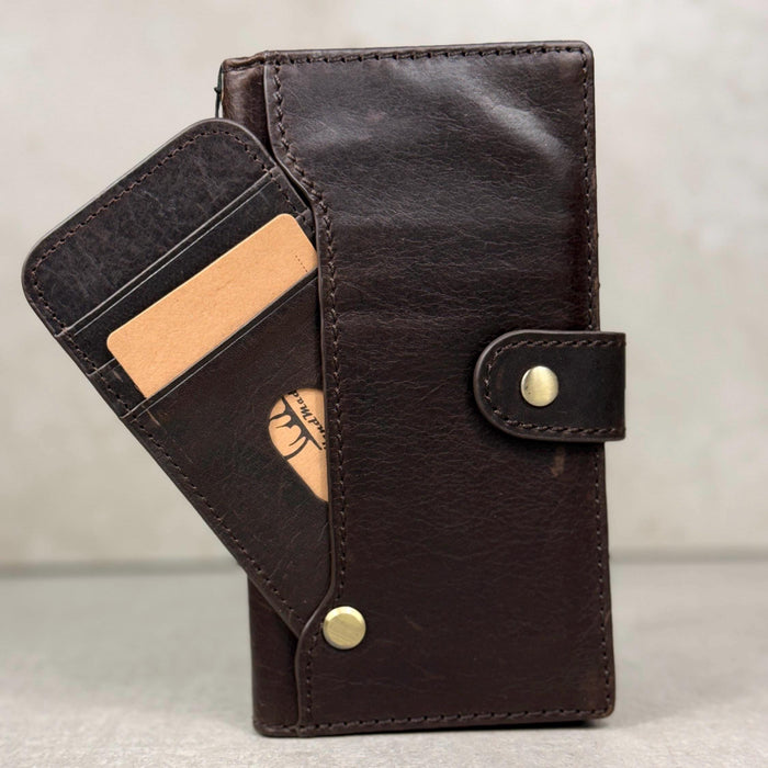 Genuine Leather Wallet Case For Galaxy S21-S26 Ultra, Card Slots Book Design
