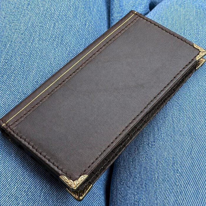 Genuine Leather Wallet Case For Galaxy S21-S26 Ultra, Card Slots (Book Design)
