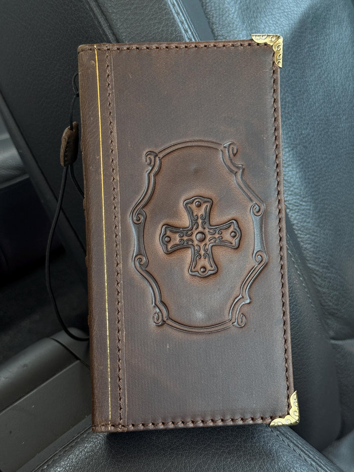 Genuine Leather Wallet Case For Galaxy S21-S26 Ultra, Card Slots (Book Design)