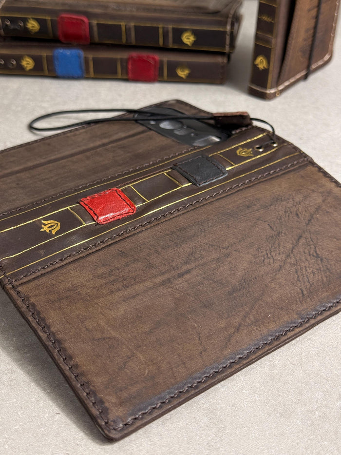 Genuine Leather Wallet Case For Galaxy S21-S26 Ultra, Card Slots (Book Design)