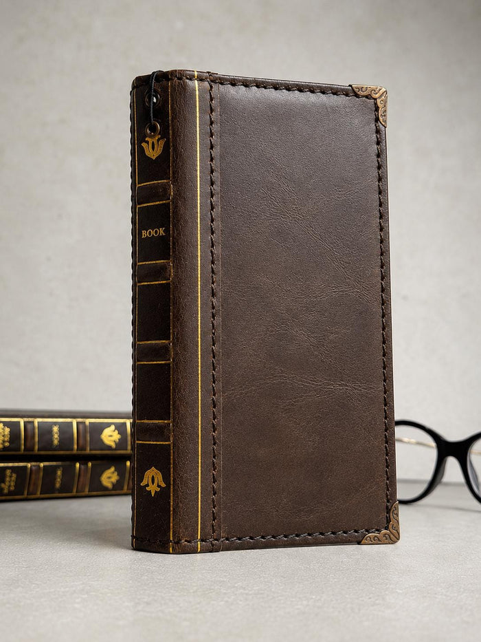 Genuine Leather Wallet Case For Galaxy S21-S26 Ultra, Card Slots (Book Design)