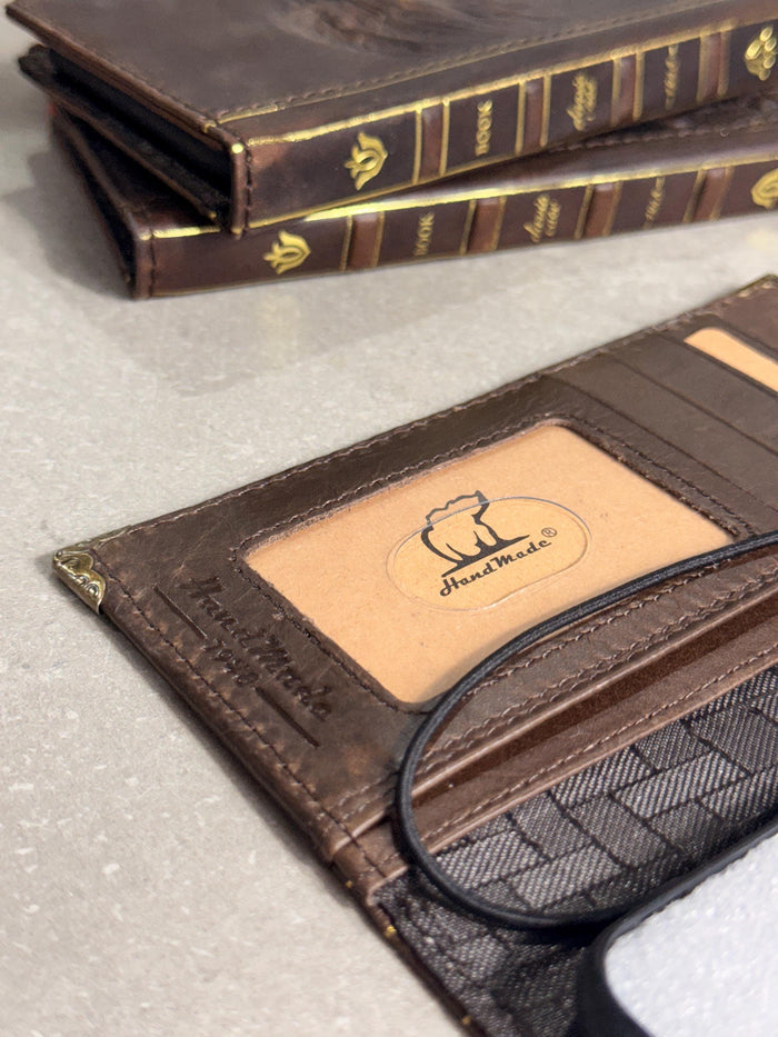 Genuine Leather Wallet Case For Galaxy S21-S26 Ultra, Card Slots (Book Design)
