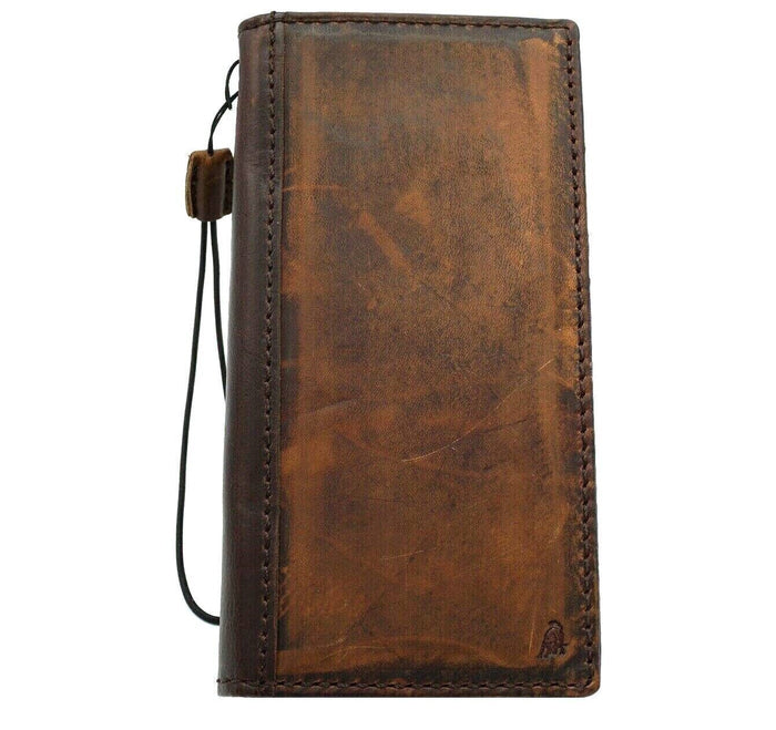 Genuine Leather Wallet Case for Galaxy: Vintage Book Style Cover