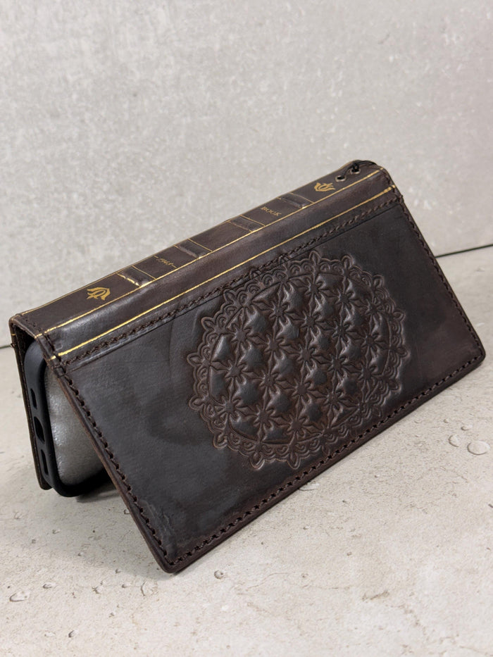Genuine Leather Wallet Case for Google Pixel: Vintage Book Art Cover