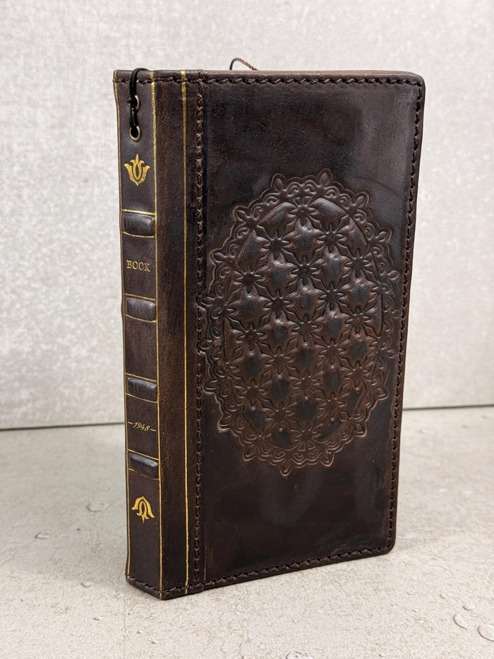 Genuine Leather Wallet Case for Google Pixel: Vintage Book Art Cover