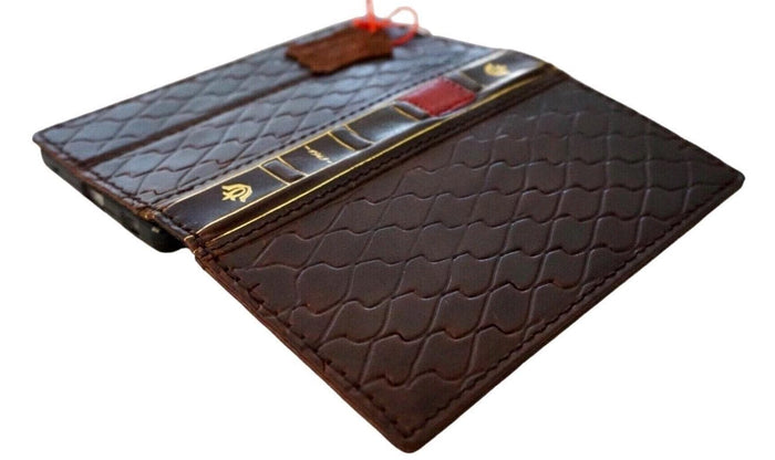 Genuine Leather Wallet Case for Google Pixel: Vintage Book Design