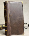 Genuine Leather Wallet Case for Google Pixel: Vintage Book Design