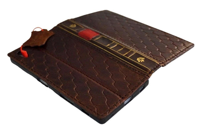 Genuine Leather Wallet Case for Google Pixel: Vintage Book Design