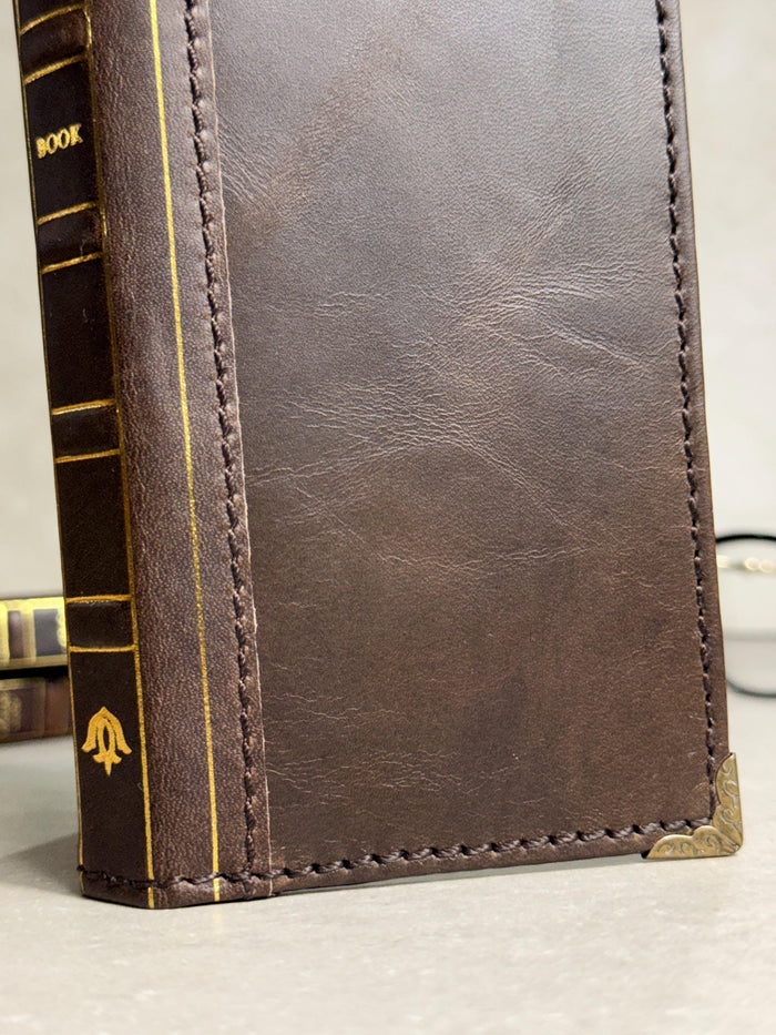 Genuine Leather Wallet Case for Google Pixel: Vintage Book Design