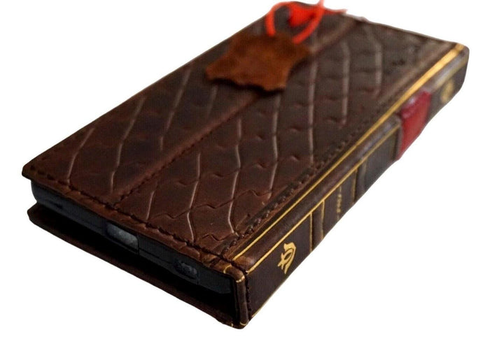 Genuine Leather Wallet Case for Google Pixel: Vintage Book Design