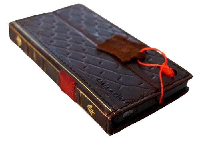 Genuine Leather Wallet Case for Google Pixel: Vintage Book Design
