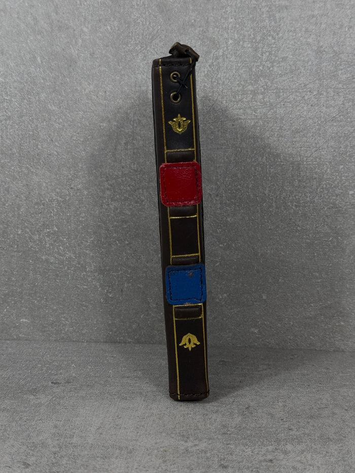 Genuine Leather Wallet Case for Google Pixel: Vintage Book Design