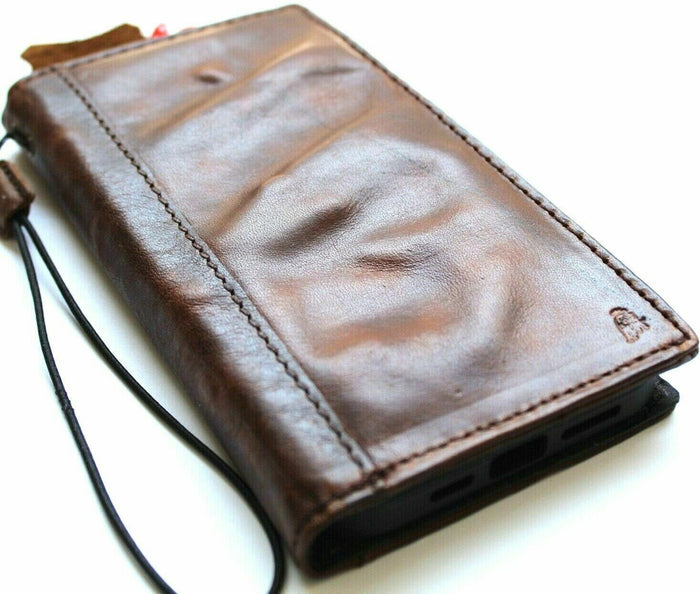 Genuine Leather Wallet Case for Google Pixel: Vintage Credit Card Slots