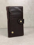 Genuine Leather Wallet Case: Vintage Book Style, Card Slots Motorola