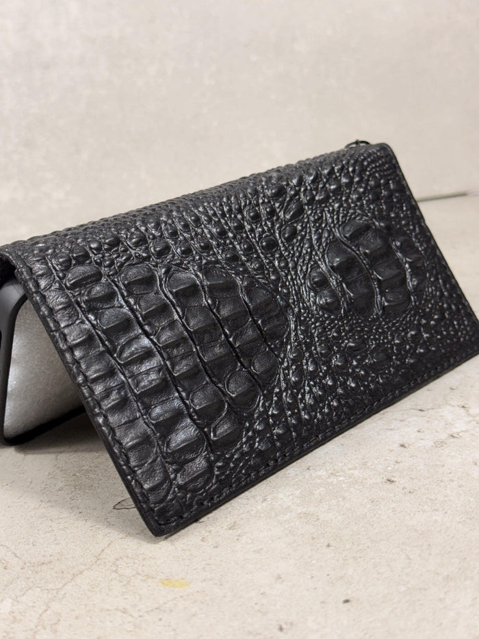 Genuine Leather Wallet Case: Vintage Book Style, Card Slots