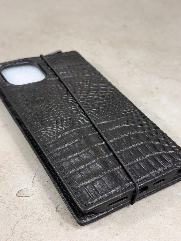 Genuine Leather Wallet Case: Vintage Book Style, Card Slots