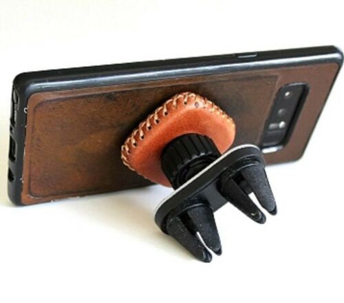 Genuine Natural Leather Magnetic Phone Car Mount Handmade Strong Car Davis Tan davidov art