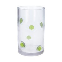 Glass Embossed Leaves Tube Vase