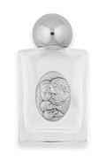 Glass Holy Water Bottle with Holy Family Medal