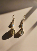 Gold Miraculous medal earrings