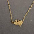 Gold necklace of divine heart with sword