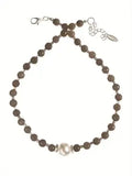 Grande Pearl Beaded Bracelet - Silver & Lichen