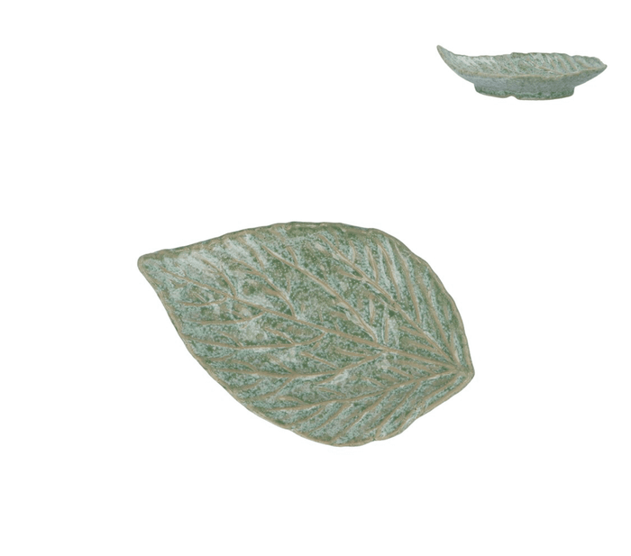 Green/White Porcelain Leaves Small Trinket Dish