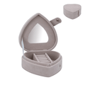 Grey Heart Velvet Jewellery Box 11cm
