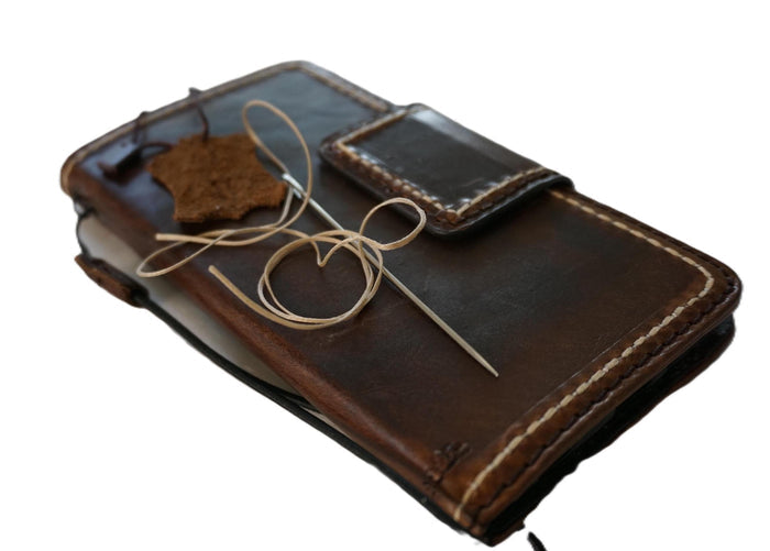 Hand Sewn Genuine Leather iPhone Wallet Case with Card Slots