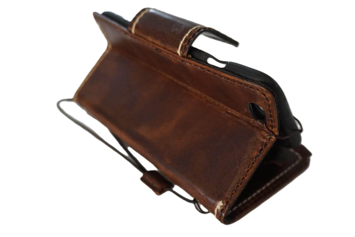 Hand Sewn Genuine Leather iPhone Wallet Case with Card Slots